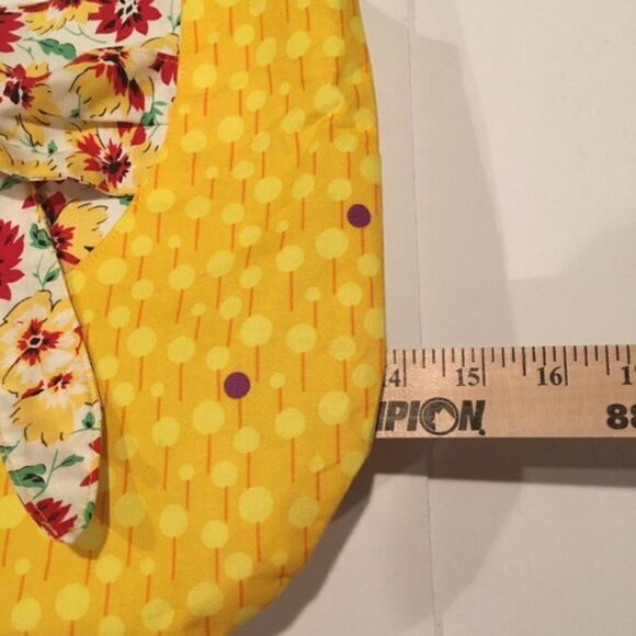 Women’s Handmade Yellow Floral Shoulder Bag Statement Purse Eveningwear - Picture 9 of 10